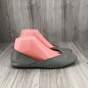 Lucky Brand Flats Womens 8M Alba Taupe Gray Leather Slip On Shoes